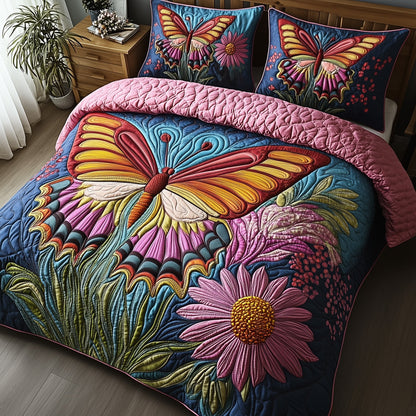 Butterfly Haven 3-Piece Quilted Bedding Set GFTOTP7250