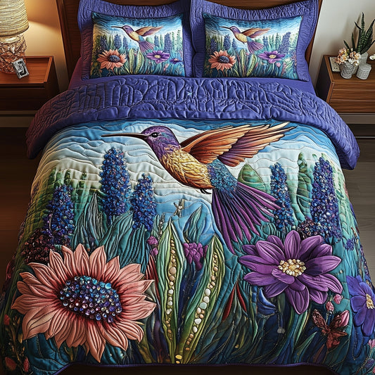 Sparkling Hummingbird 3-Piece Quilted Bedding Set GFTOTP7381