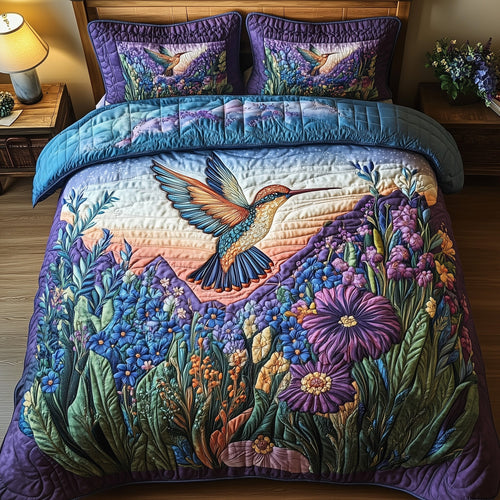 Sparkling Hummingbird 3-Piece Quilted Bedding Set GFTOTP7382