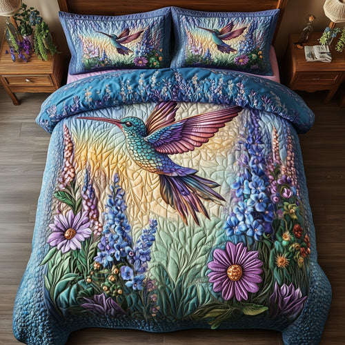 Sparkling Hummingbird 3-Piece Quilted Bedding Set GFTOTP7386