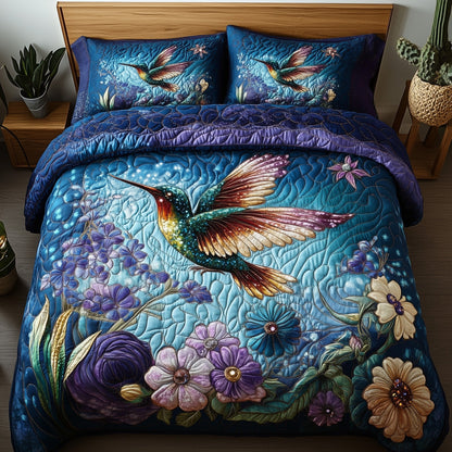 Sparkling Hummingbird 3-Piece Quilted Bedding Set GFTOTP7387