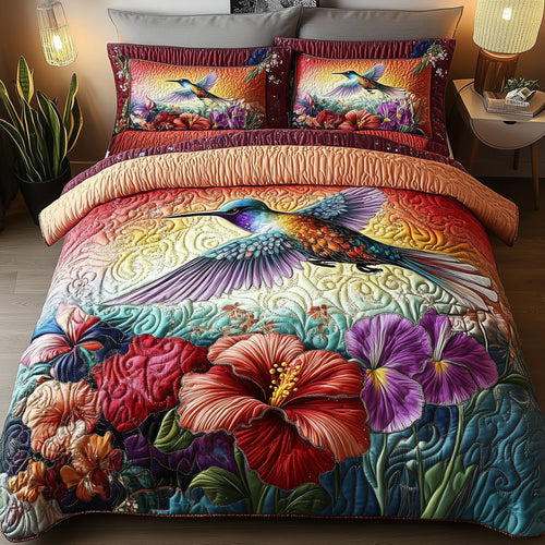 Sparkling Hummingbird 3-Piece Quilted Bedding Set GFTOTP7388
