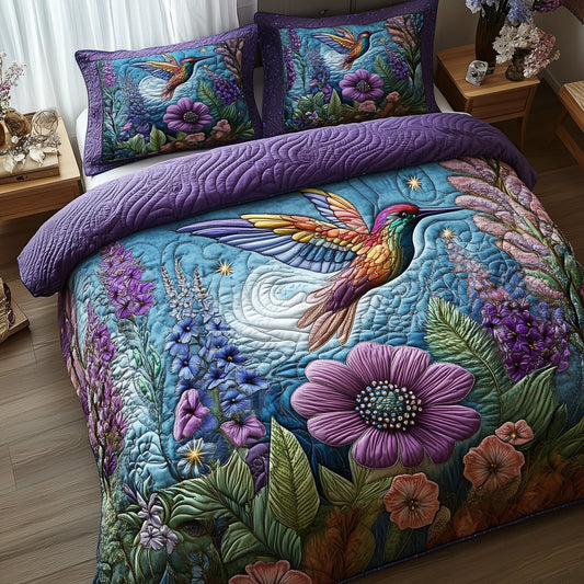 Sparkling Hummingbird 3-Piece Quilted Bedding Set GFTOTP7389