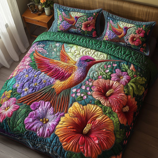 Sparkling Hummingbird 3-Piece Quilted Bedding Set GFTOTP7390