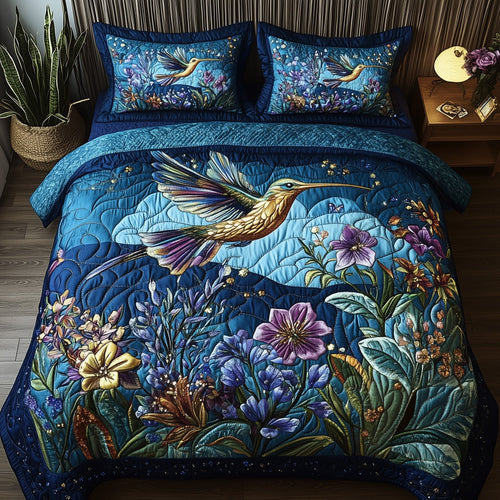 Sparkling Hummingbird 3-Piece Quilted Bedding Set GFTOTP7393