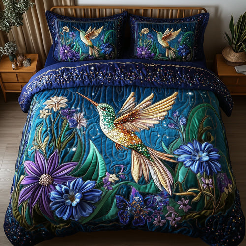 Sparkling Hummingbird 3-Piece Quilted Bedding Set GFTOTP7396