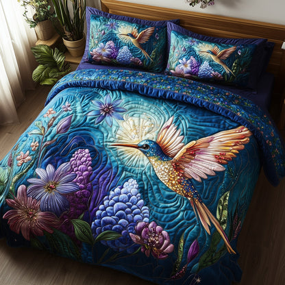 Sparkling Hummingbird 3-Piece Quilted Bedding Set GFTOTP7398