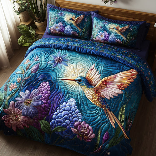 Sparkling Hummingbird 3-Piece Quilted Bedding Set GFTOTP7398