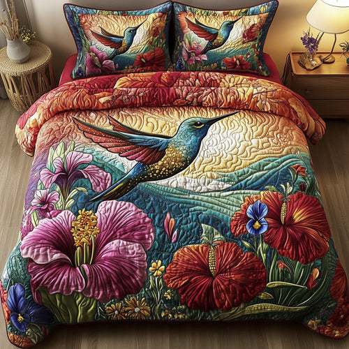 Sparkling Hummingbird 3-Piece Quilted Bedding Set GFTOTP7399
