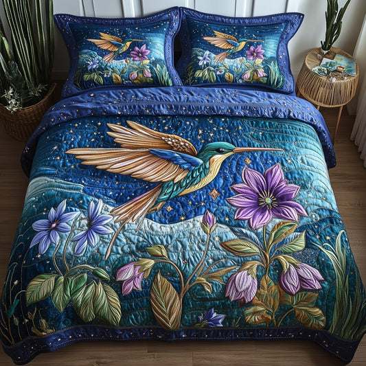 Sparkling Hummingbird 3-Piece Quilted Bedding Set GFTOTP7401