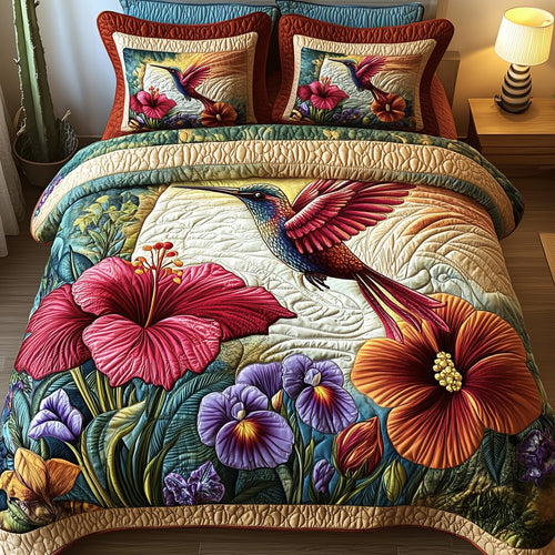 Sparkling Hummingbird 3-Piece Quilted Bedding Set GFTOTP7402