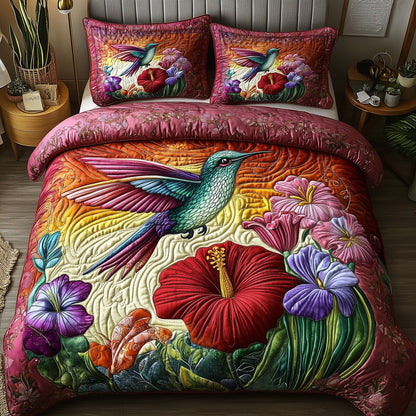Sparkling Hummingbird 3-Piece Quilted Bedding Set GFTOTP7403