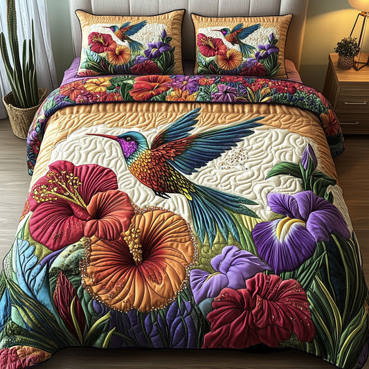 Sparkling Hummingbird 3-Piece Quilted Bedding Set GFTOTP7404