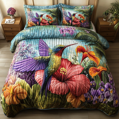 Sparkling Hummingbird 3-Piece Quilted Bedding Set GFTOTP7406