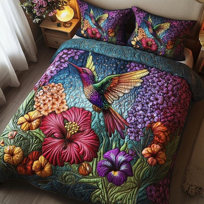 Sparkling Hummingbird 3-Piece Quilted Bedding Set GFTOTP7408