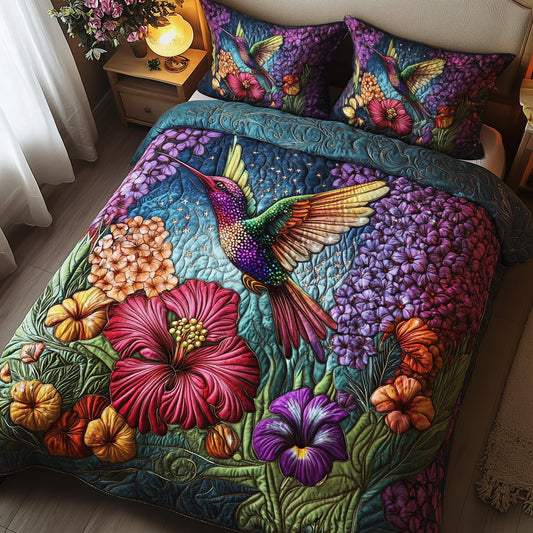 Sparkling Hummingbird 3-Piece Quilted Bedding Set GFTOTP7408