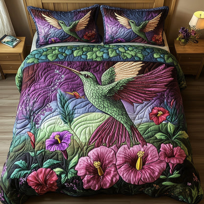 Hummingbird Haven 3-Piece Quilted Bedding Set GFTOTP7415