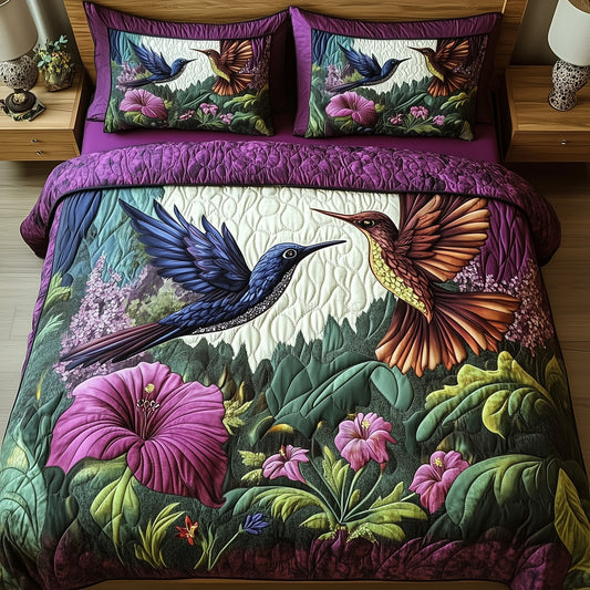 Hummingbird Love 3-Piece Quilted Bedding Set GFTOTP7418