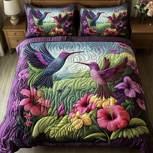 Hummingbird Love 3-Piece Quilted Bedding Set GFTOTP7420