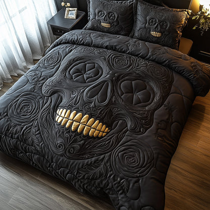 Black Rose Skull Duvet Cover Set GFTOTP7599