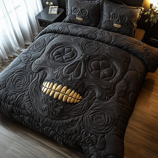 Black Rose Skull Duvet Cover Set GFTOTP7599