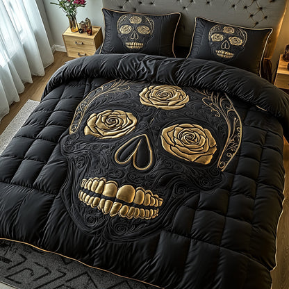 Black Rose Skull Duvet Cover Set GFTOTP7603