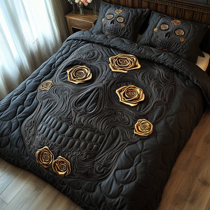Black Rose Skull Duvet Cover Set GFTOTP7604