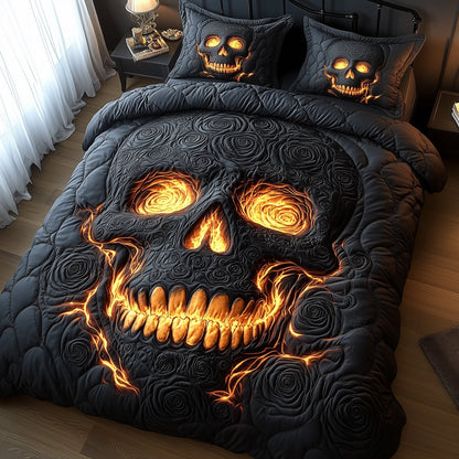 Lava Rose Skull Duvet Cover Set GFTOTP7605