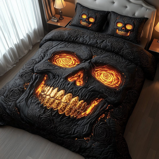 Lava Rose Skull Duvet Cover Set GFTOTP7606