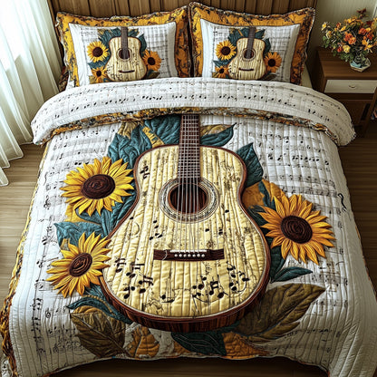 Golden Melody 3-Piece Quilted Bedding Set GFTOTP7666