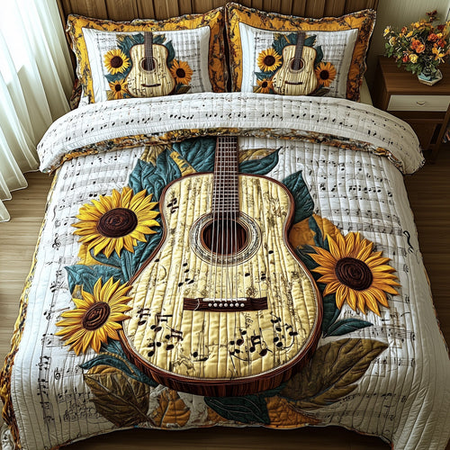 Golden Melody 3-Piece Quilted Bedding Set GFTOTP7666