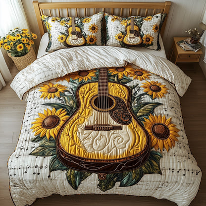 Golden Melody 3-Piece Quilted Bedding Set GFTOTP7667