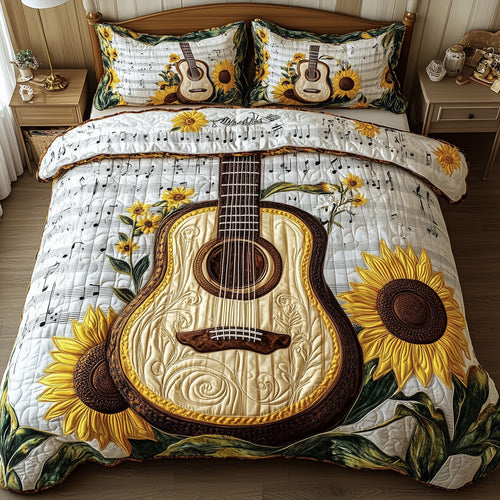 Golden Melody 3-Piece Quilted Bedding Set GFTOTP7668