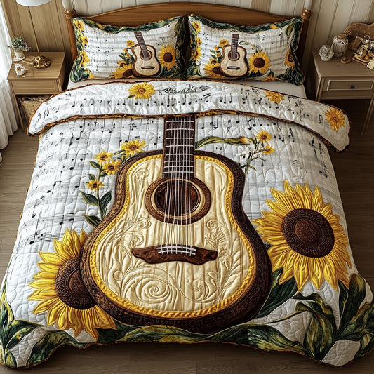 Golden Melody 3-Piece Quilted Bedding Set GFTOTP7668