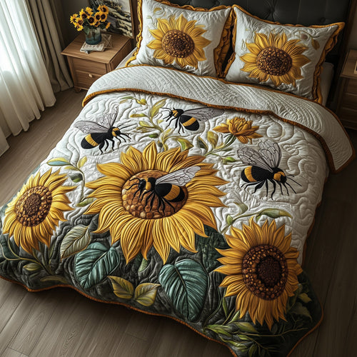 Buzzing Blossoms 3-Piece Quilted Bedding Set GFTOTP7686