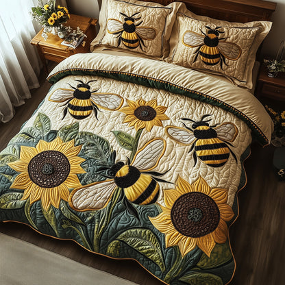 Buzzing Blossoms 3-Piece Quilted Bedding Set GFTOTP7687
