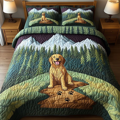 Adventure Golden Retriever 3-Piece Quilted Bedding Set GFTOTP7778
