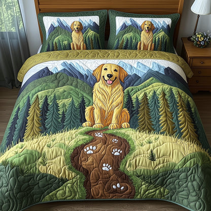 Adventure Golden Retriever 3-Piece Quilted Bedding Set GFTOTP7779