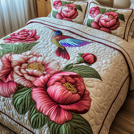 Peony Blush 3-Piece Quilted Bedding Set GFTOTP7792