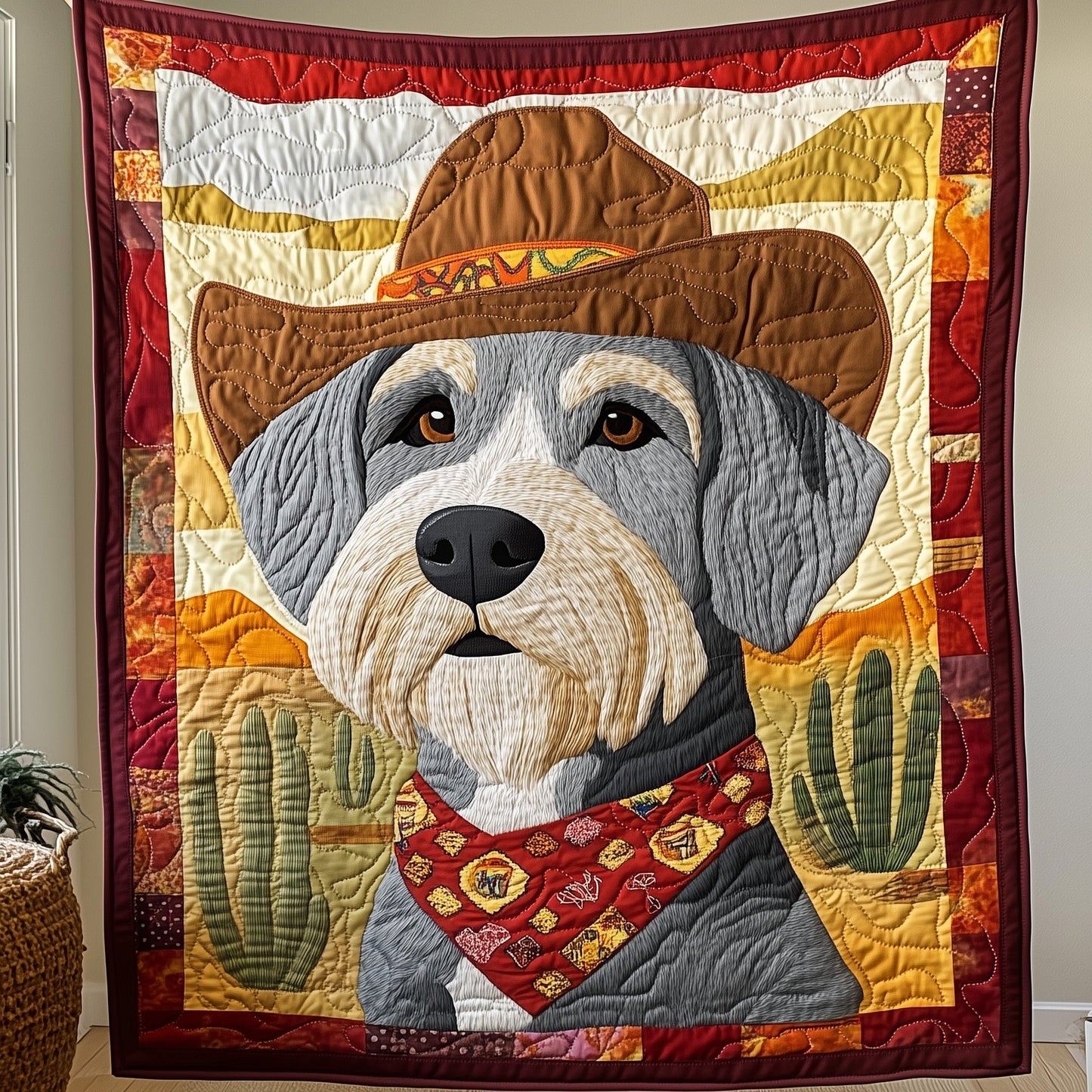 Cowboy Schnauzer Cuddle Quilted Blanket GFTOTP7804