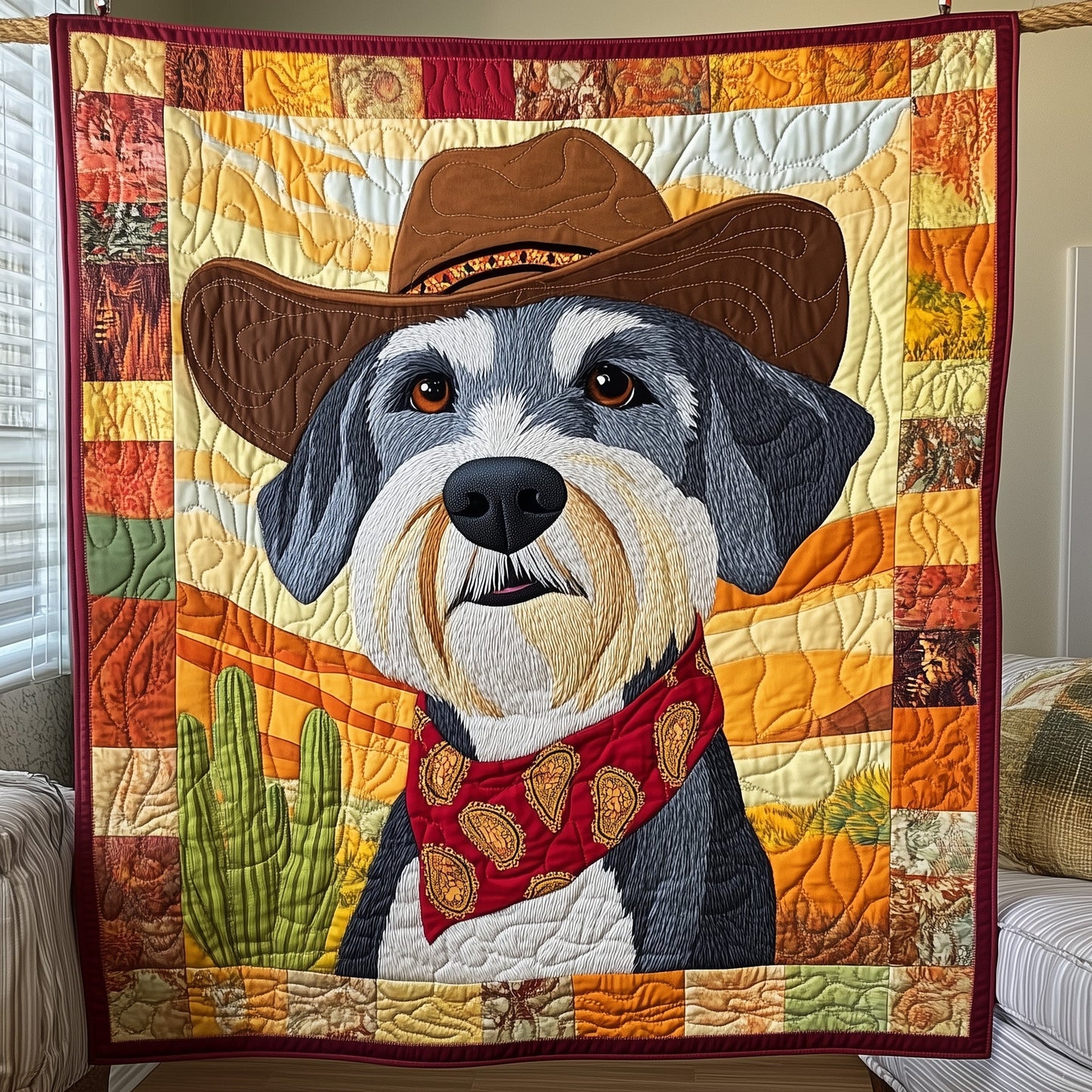 Cowboy Schnauzer Cuddle Quilted Blanket GFTOTP7805