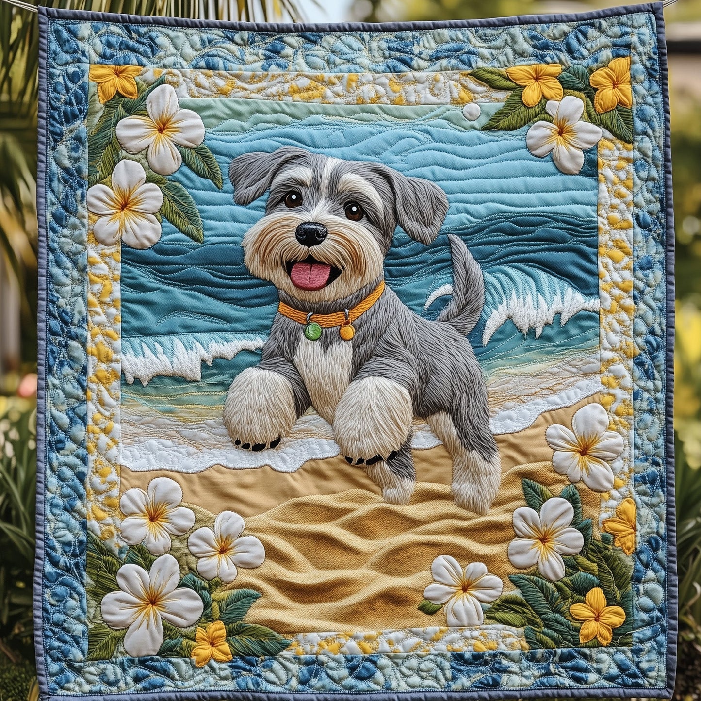 Summertime Schnauzer Quilted Blanket GFTOTP7806