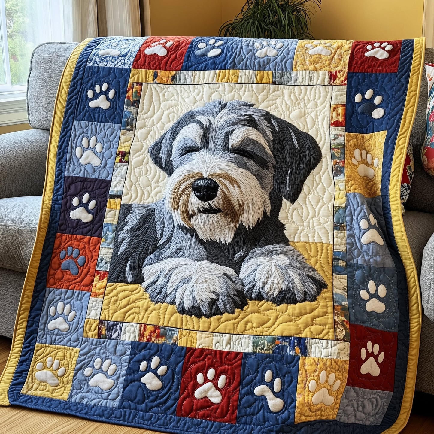 Cuddly Schnauzer Dreams Quilted Blanket GFTOTP7809
