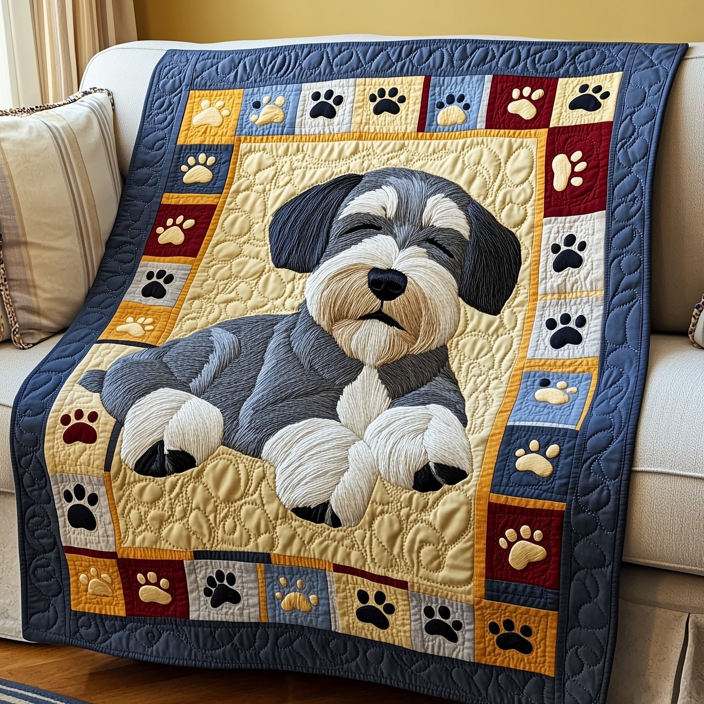 Cuddly Schnauzer Dreams Quilted Blanket GFTOTP7810