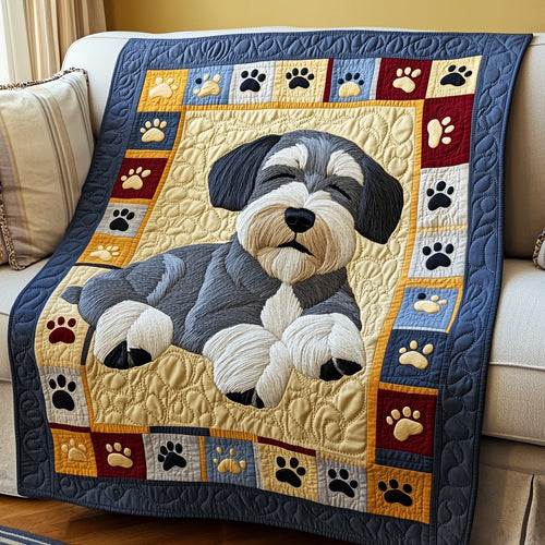 Cuddly Schnauzer Dreams Quilted Blanket GFTOTP7810