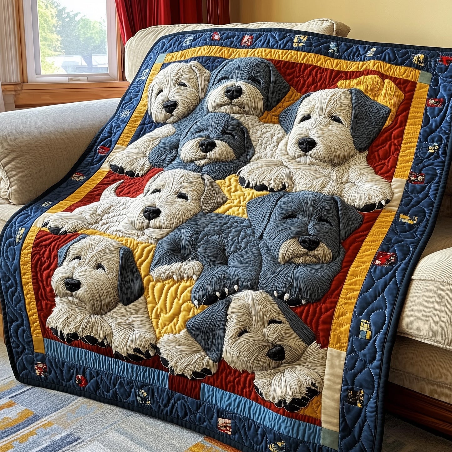 Cuddly Schnauzer Dreams Quilted Blanket GFTOTP7813
