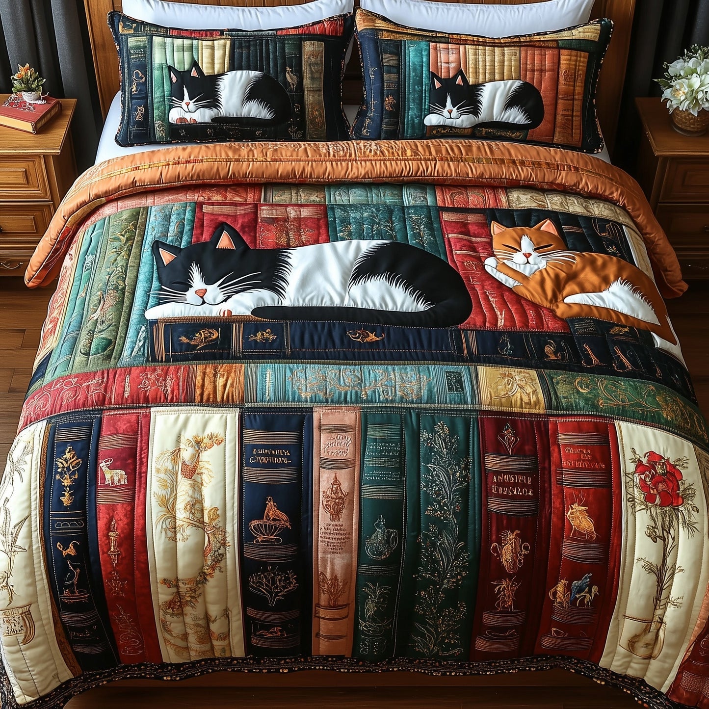 Book Nook Cat Duvet Cover Set GFTOTP7860