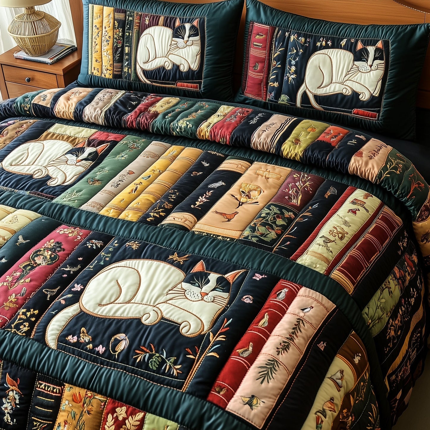 Book Nook Cat Duvet Cover Set GFTOTP7862