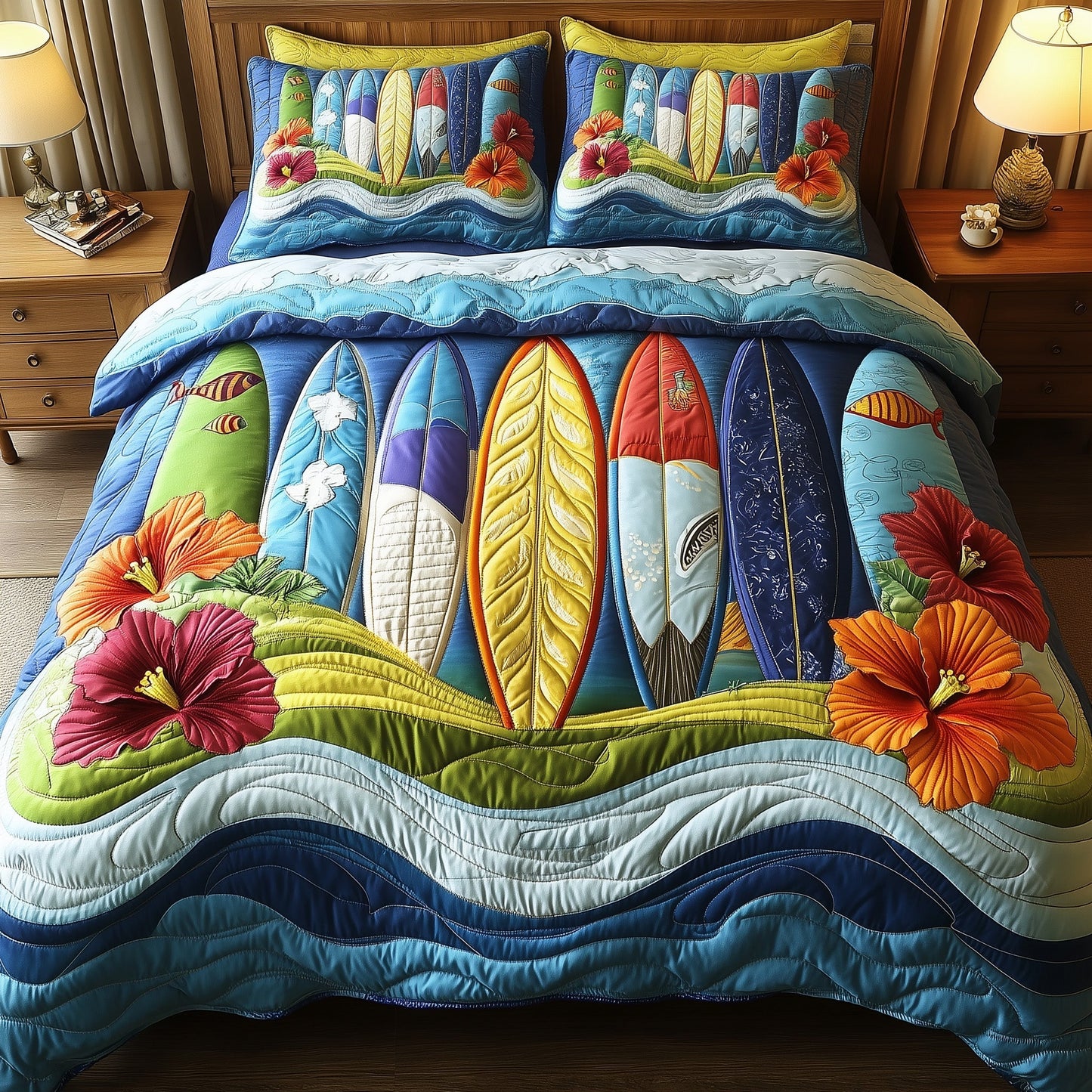 Tropical Wave Rider Duvet Cover Set GFTOTP7871