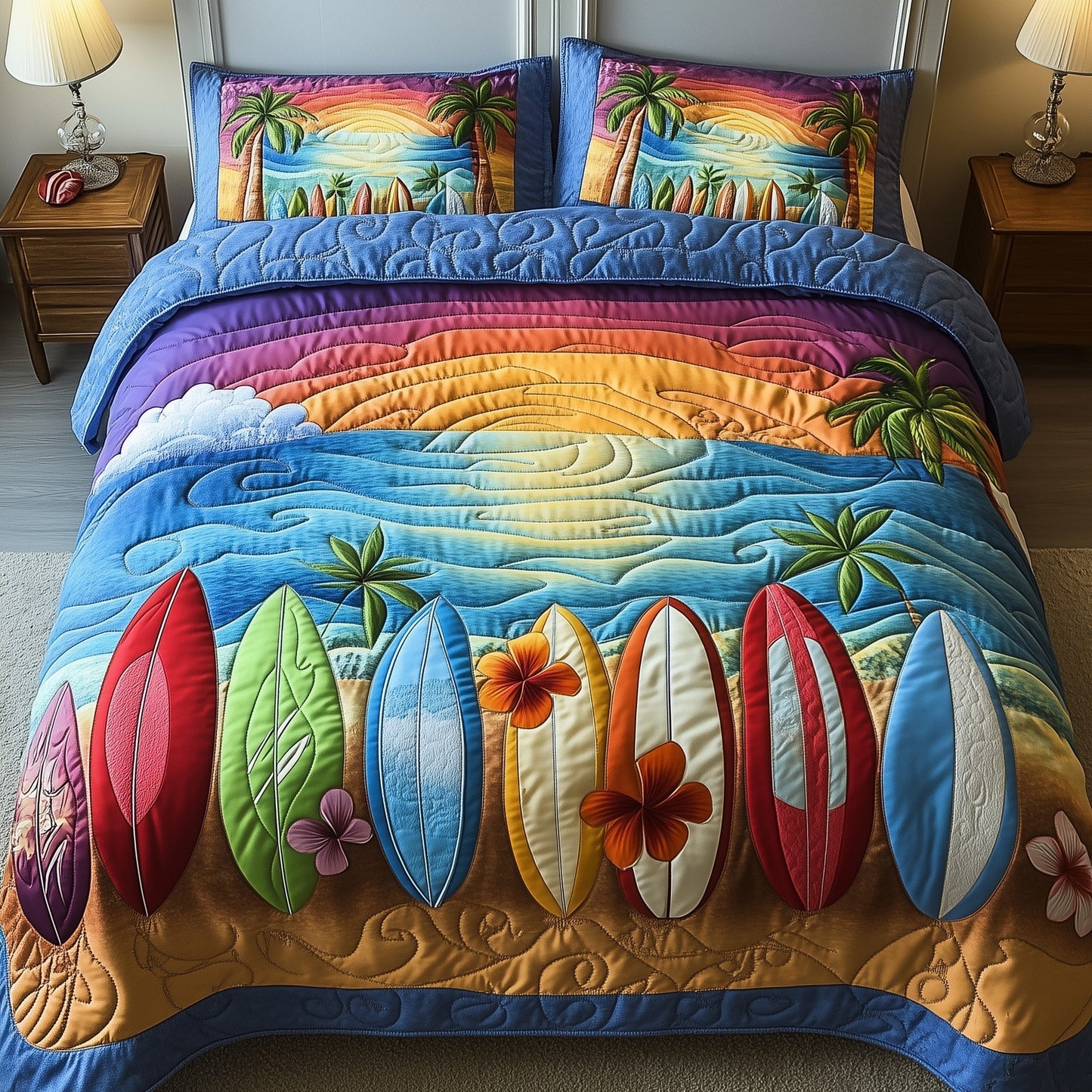 Tropical Wave Rider Duvet Cover Set GFTOTP7872